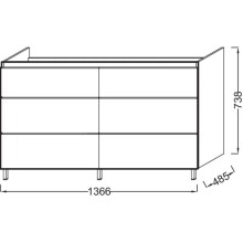 Тумба белый 137 см Jacob Delafon Odeon Up EB996-N18
