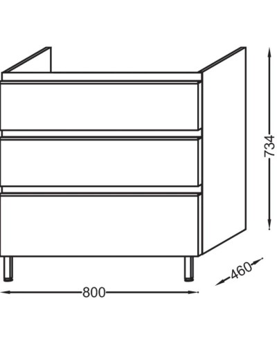Тумба белый глянец 80 см Jacob Delafon Vox EB2098-R1-G1C