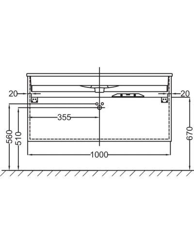 Тумба белый 100 см Jacob Delafon Vox EB2075-R1-N18