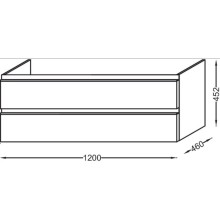 Тумба ореховое дерево 120 см 2 ящика Jacob Delafon Vox EB2071-R1-E16