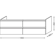 Тумба белый глянец 140 см Jacob Delafon Ove EB2070-R1-G1C