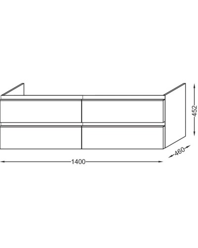 Тумба белый глянец 140 см Jacob Delafon Ove EB2070-R1-G1C
