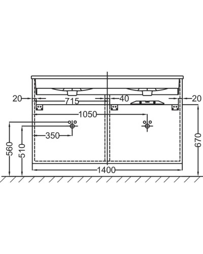 Тумба белый глянец 140 см Jacob Delafon Ove EB2070-R1-G1C