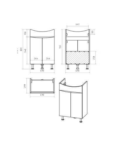 Смайл - 50 Тумба прямая О