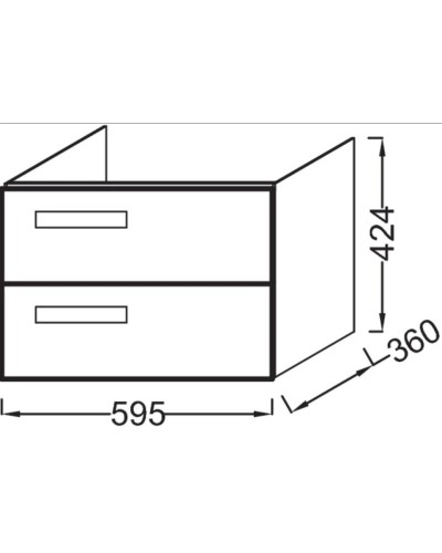 Тумба белый глянец 59,5 см Jacob Delafon Rythmik EB1300-G1C