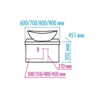 Ива - 80 Тумба подвесная Графит пленка 1 ящ