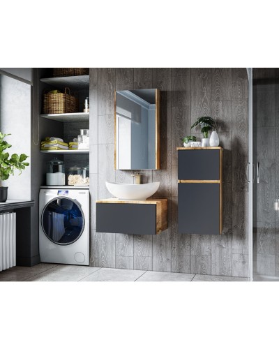 Ива - 80 Тумба подвесная Графит пленка 1 ящ