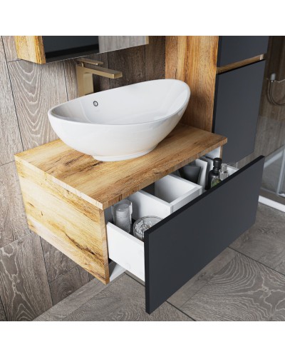 Ива - 70 Тумба подвесная Графит пленка 1 ящ