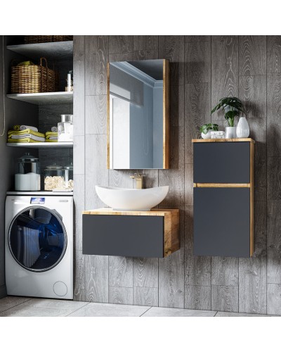 Ива - 70 Тумба подвесная Графит пленка 1 ящ