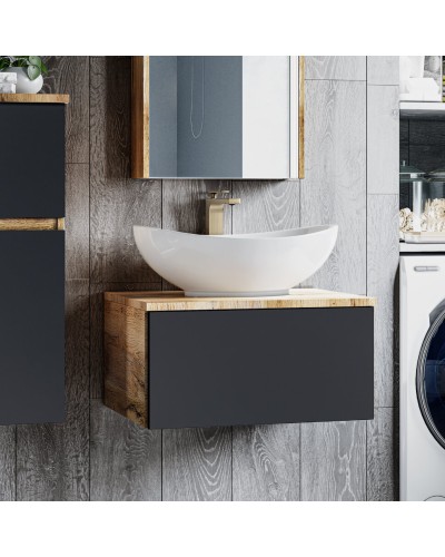 Ива - 70 Тумба подвесная Графит пленка 1 ящ