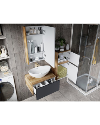 Ива - 90 Тумба подвесная Графит пленка 1 ящ