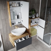 Ива - 90 Тумба подвесная Графит пленка 1 ящ