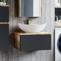 Ива - 90 Тумба подвесная Графит пленка 1 ящ