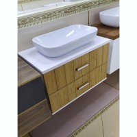 ALSKAR - 80 Тумба с фанеров. фасадом (бока бел. глянец) подвесной