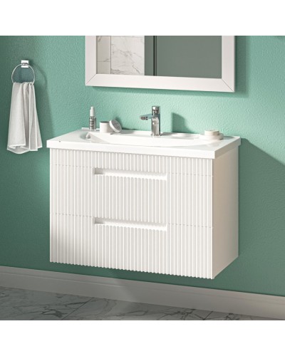 ARIANA - 80 Тумба подвесная с 2 ящ. белая (эмаль)