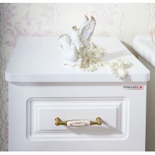 Тумба Бриклаер Анна 32 L 4627125411465 с бельевой корзиной Белая глянцевая