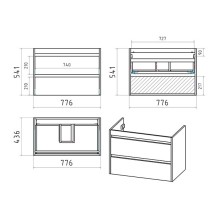 BALATON - 80 Тумба подвесная с 2 ящ., белый