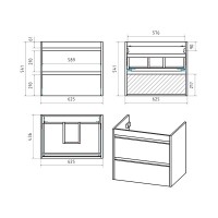 BALATON - 65 Тумба подвесная с 2 ящ., белый