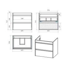 BALATON - 65 Тумба подвесная с 2 ящ., белый