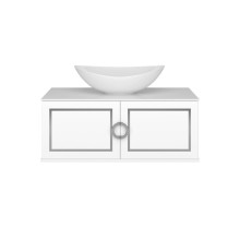 STEFFANY -105 Тумба подвесная 2 дв. с хром вставкамии