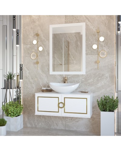 STEFFANY -105 Тумба подвесная 2 дв. с хром вставкамии