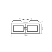 STEFFANY -105 Тумба подвесная 2 дв. с хром вставкамии