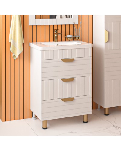 GLOSTER - 60 Тумба с 3 ящ. напольная, белый