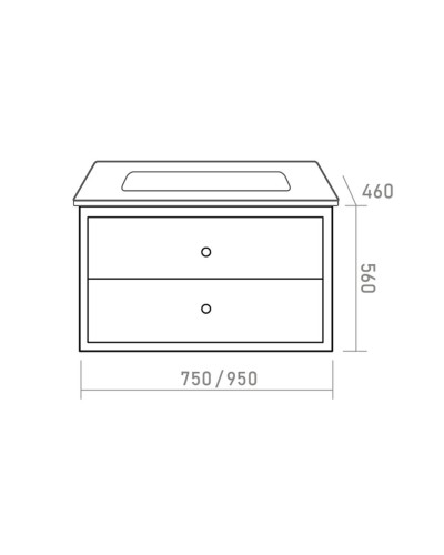 Анастейша -100 Тумба подвесная с 2 ящ.