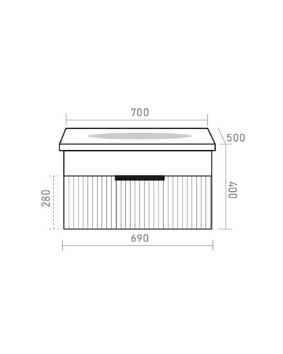 ENFIDA - 70 Тумба подвесная бежевая мат. эмаль 1 ящ.  (Энфида)