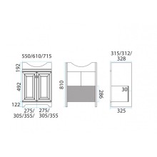 Лувр - 75 Тумба напольная, серая О