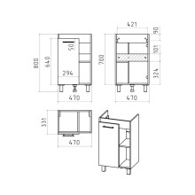 Крафт - 50 Тумба напольная 1 дв.