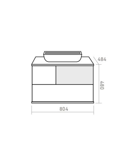 Коломбо - 80 Тумба подвесная 2 ящ. с отталк. ДСП (Дуб Галифакс)