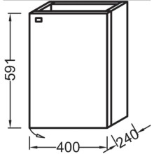 Тумба оранжевый шарниры справа Jacob Delafon Pop Laminar EB286-N24