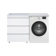 Чегет - 70 Тумба напольная 3 ящ. под стиральную машину, белая