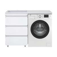 Чегет - 55 Тумба напольная 3 ящ. под стиральную машину, белая