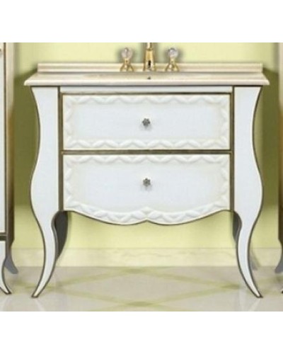 Анжелика - 80 Тумба бежевая сусальное золото с 2 ящ./столешница