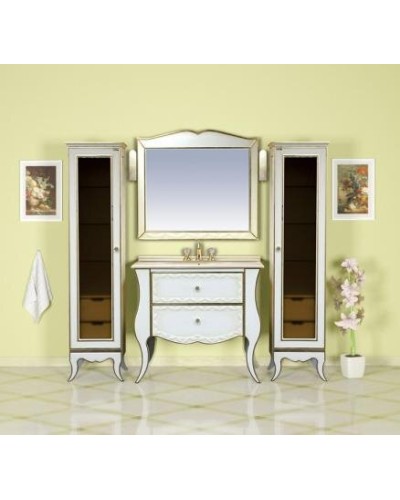 Анжелика - 80 Тумба бежевая сусальное золото с 2 ящ./столешница