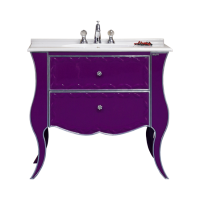 Анжелика -100 Тумба сиреневая сусальное серебро с 2 ящ./столешница