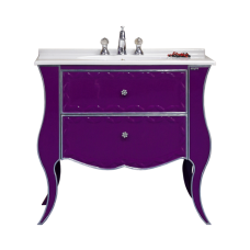 Анжелика -100 Тумба сиреневая сусальное серебро с 2 ящ./столешница