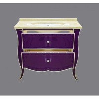 Анжелика -100 Тумба сиреневая сусальное серебро с 2 ящ./столешница