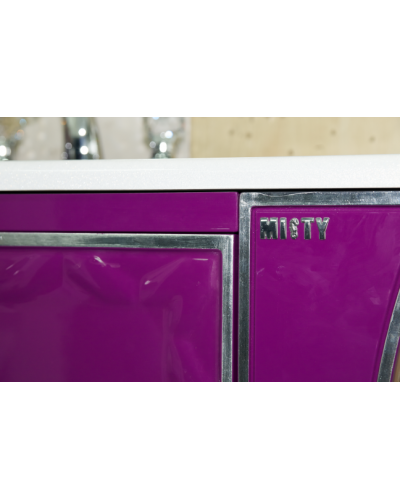 Анжелика -100 Тумба сиреневая сусальное серебро с 2 ящ./столешница