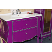 Анжелика -100 Тумба сиреневая сусальное серебро с 2 ящ./столешница