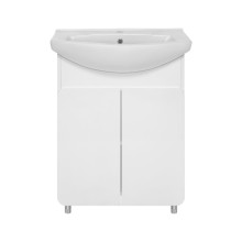 Чегет - 65 Тумба напольная прямая белая 2 дв. (эмаль глянец) О