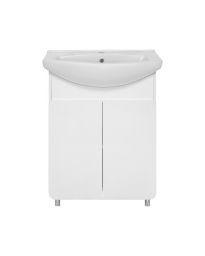 Чегет - 65 Тумба напольная прямая белая 2 дв. (эмаль глянец) О