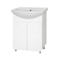 Чегет - 65 Тумба напольная прямая белая 2 дв. (эмаль глянец) О