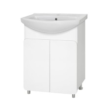 Чегет - 65 Тумба напольная прямая белая 2 дв. (эмаль глянец) О