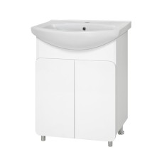 Чегет - 65 Тумба напольная прямая белая 2 дв. (эмаль глянец) О