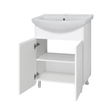 Чегет - 65 Тумба напольная прямая белая 2 дв. (эмаль глянец) О