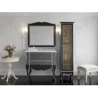 Анжелика -100 Тумба черная с серебром с 2 ящ./столешница