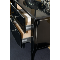 Анжелика -100 Тумба черная с серебром с 2 ящ./столешница